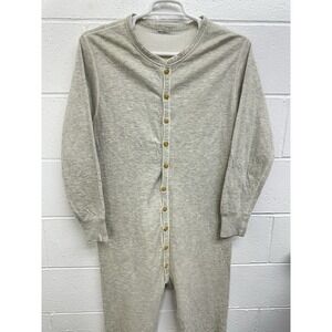 Vintage Duofold Gray Heather Wool Blend Thermal Union Suit Long Johns USA Large